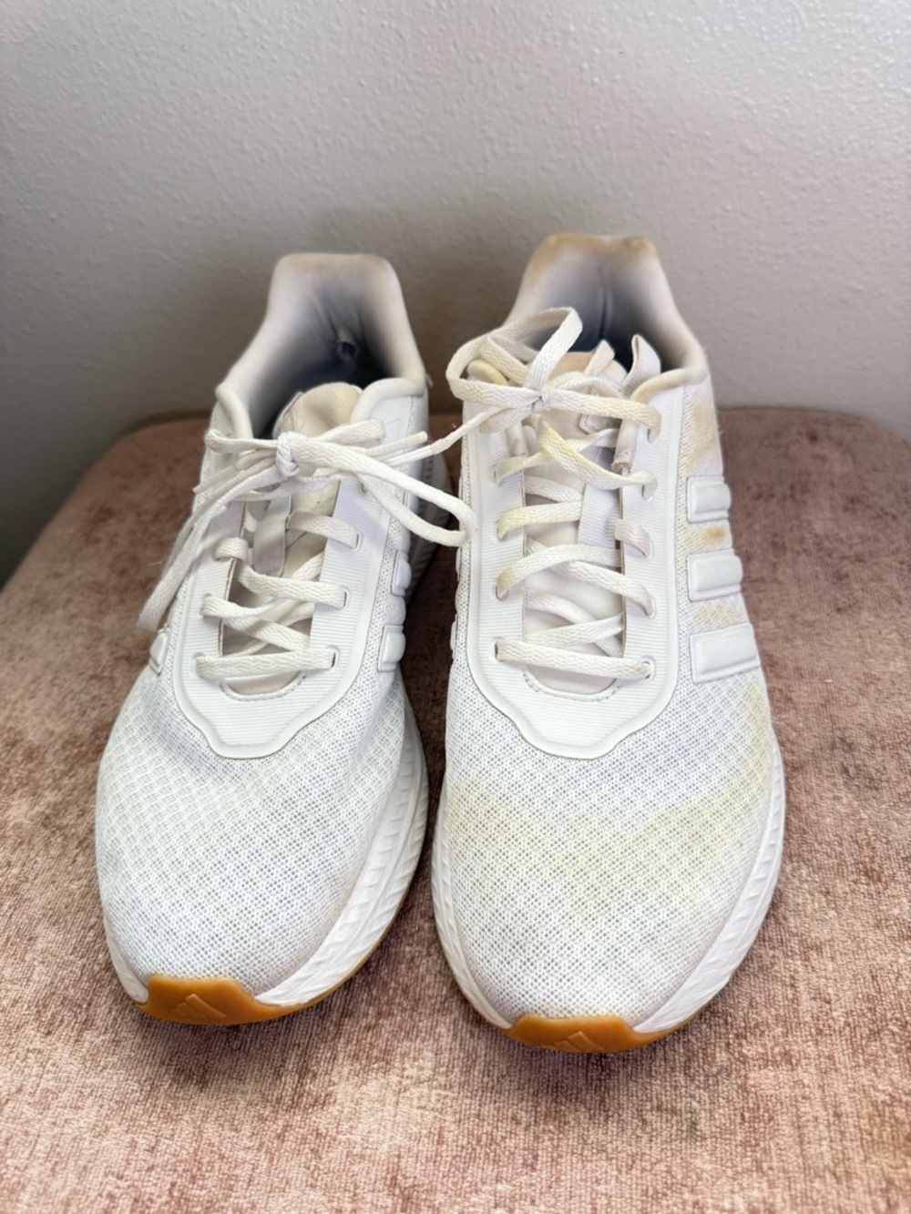 White Mesh Athletic Sneakers with Gum Soles